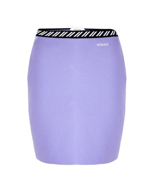 Versace Blue Knt Skirt Ld64