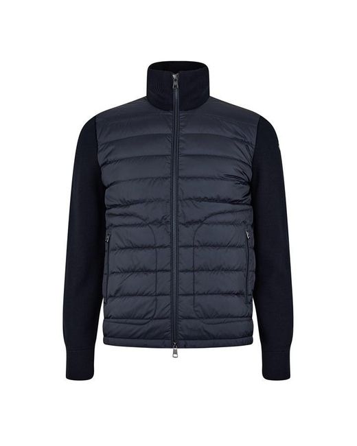 Moncler Blue Padded Wool Cardigan for men