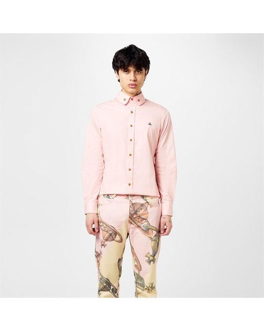 Vivienne Westwood Pink Long Sleeved Krall Shirt for men