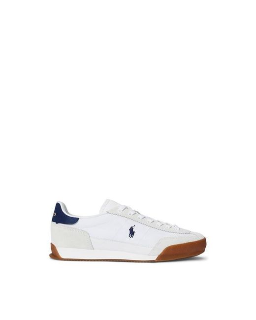 Polo Ralph Lauren White Hester Suede & Canvas Trainer for men