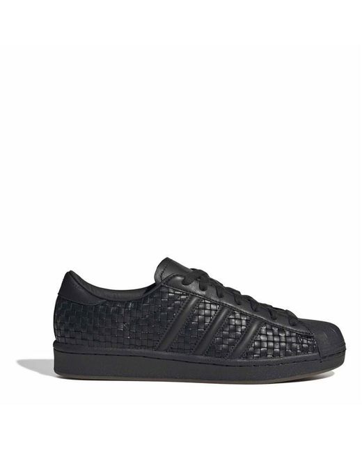 Adidas Originals Black Superstar Shell Toe Low-Top Trainers