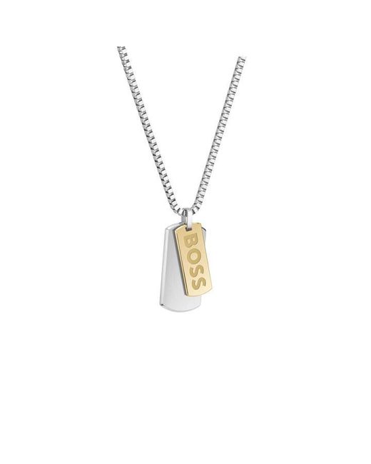 Boss Metallic Devon Stainless Steel Pendant Necklace for men