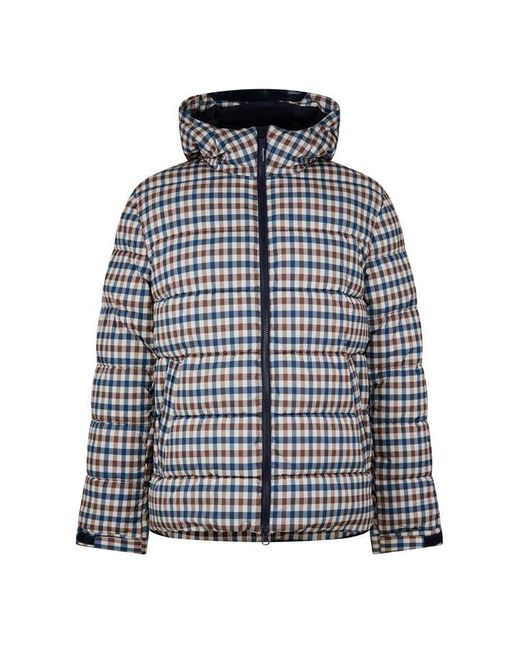 Aquascutum Checked Puffer Jacket in Black for Men Lyst UK