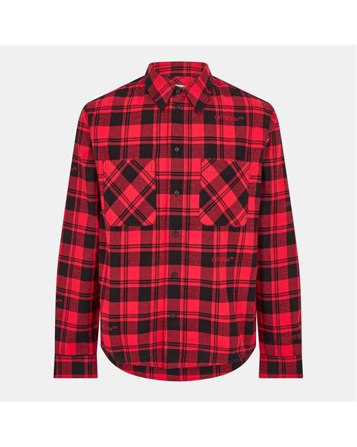 Off-White c/o Virgil Abloh Red Off Check Shirt for men