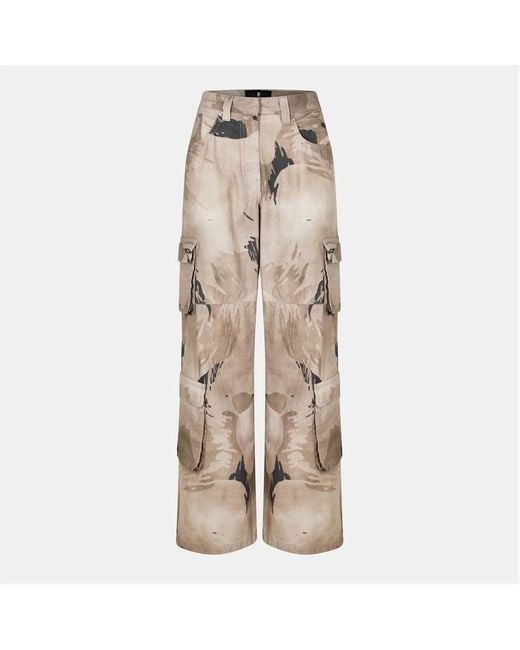 Represent Natural Camo Relaxed Fit Cargo Trousers