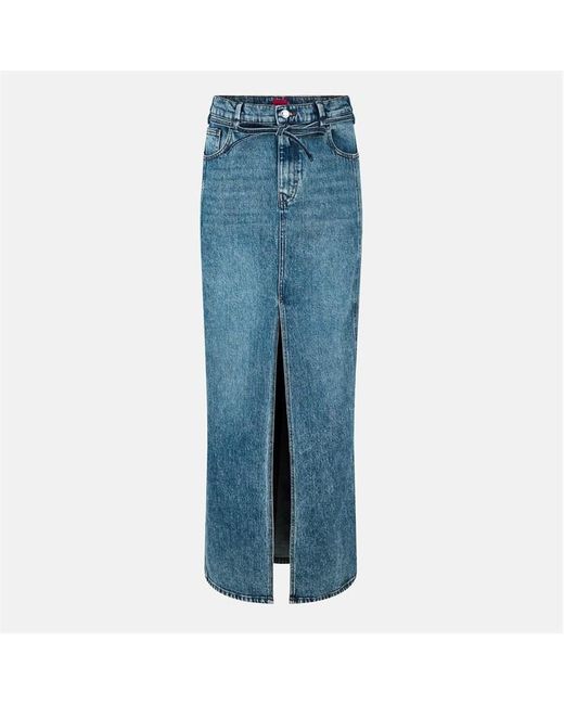 HUGO Blue Getini Denim Skirt