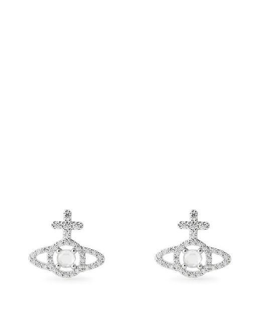 Vivienne Westwood White Olympia Cubic Zirconia Stud Earrings