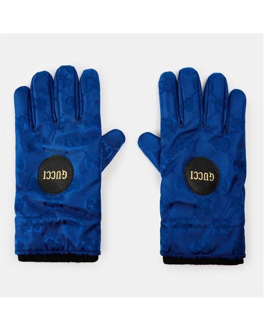 Gucci Blue Fleece Gloves for men