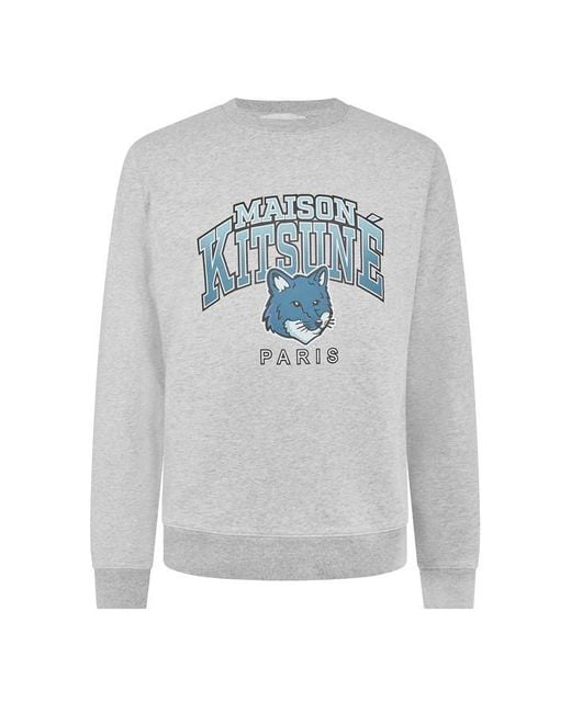 Maison Kitsuné Gray Campus Fox Regular Sweatshirt for men
