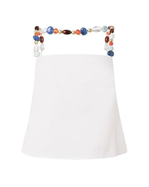 Cult Gaia White Eira Top Short Sleeve Blouse