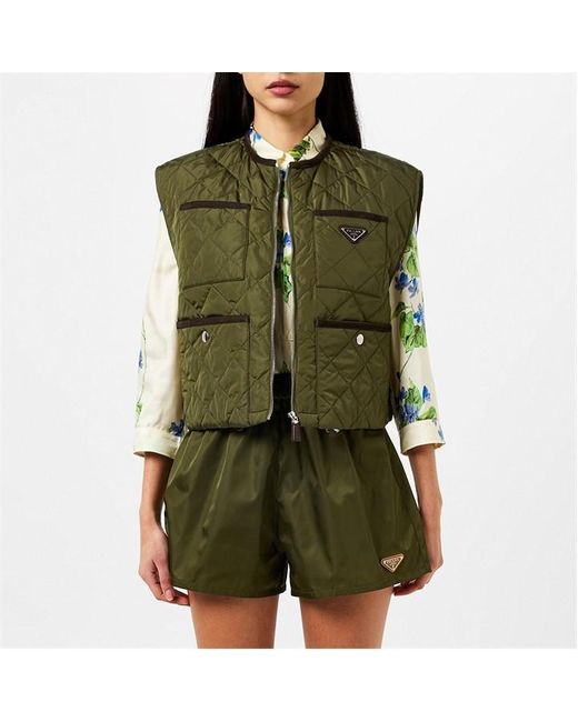 Prada Green Quilted Light Re-Nylon Vest