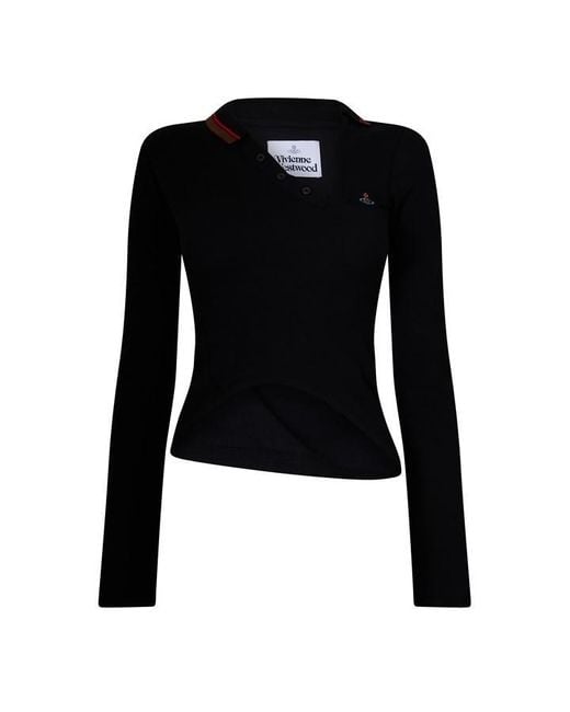 Vivienne Westwood Black Viv Ls Glory Polo Ld64