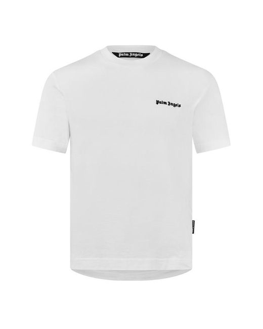 Palm Angels White Palm Text Logo Tee Sn42 for men