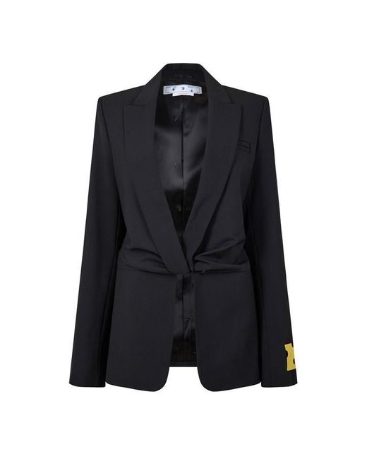 Off-White c/o Virgil Abloh Black Duchesse Twisted Duchesse Fabric Suit Jacket