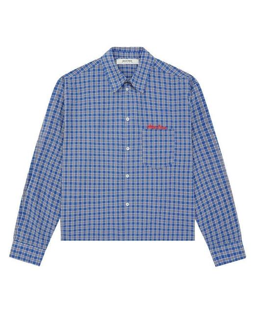 About Blank Blue Long Sleeve Patterned Shirt for men