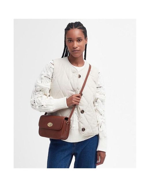 Barbour Natural Isla Leather Cross Body Bag