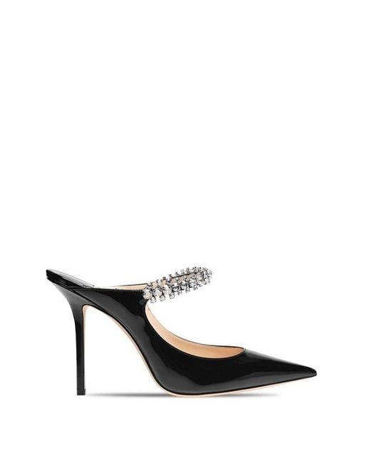 Jimmy Choo Black Crystal Leather Heeled Mules, 100Mm