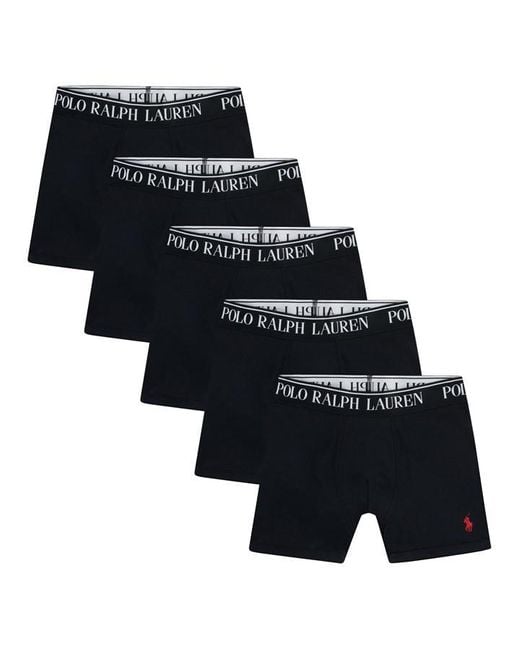 Polo Ralph Lauren Black Boys' 5 Pack Cotton Boxer Shorts for men