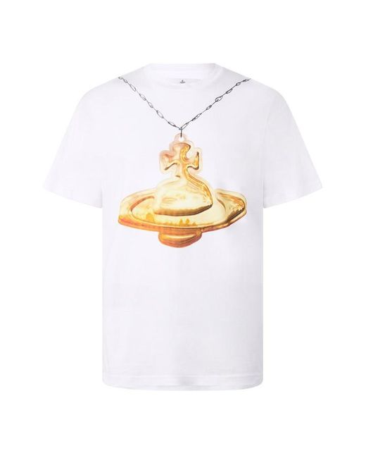 Vivienne Westwood White Viv Orb Tee Sn63 for men