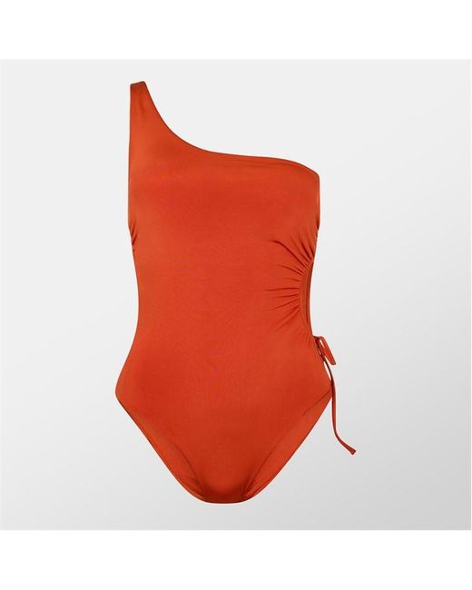 Max Mara Red Canarie Scoop Neck Swimsuit