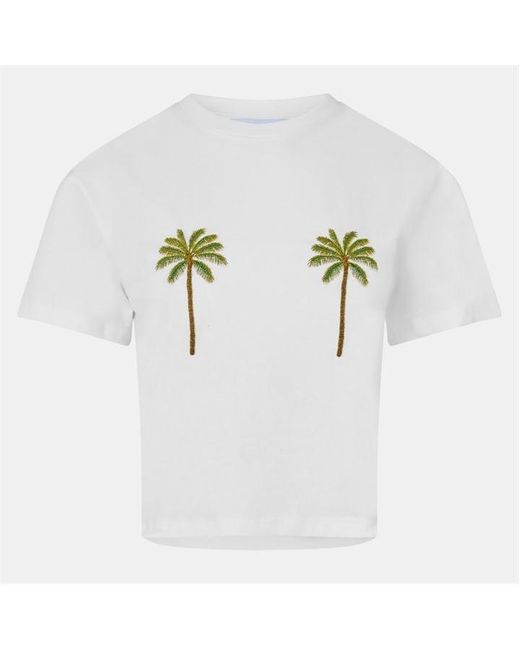 Never Fully Dressed Blue Embroidered Palm T-Shirt