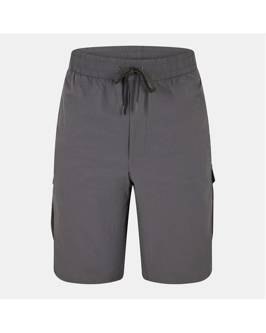 Boss Gray Urbanex Cargo Woven Tracksuit Shorts for men