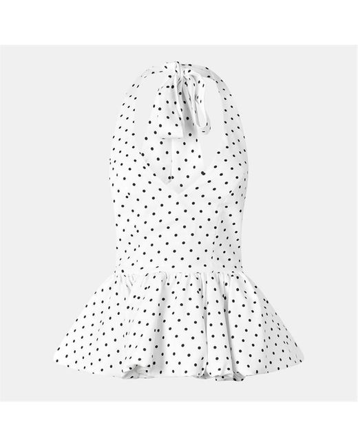 Odd Muse White The Ultimate Muse Polka Dot Peplum Top