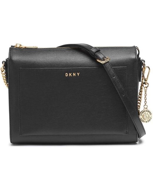 DKNY Black Sutton Chain Medium Boxy Cross Body Bag