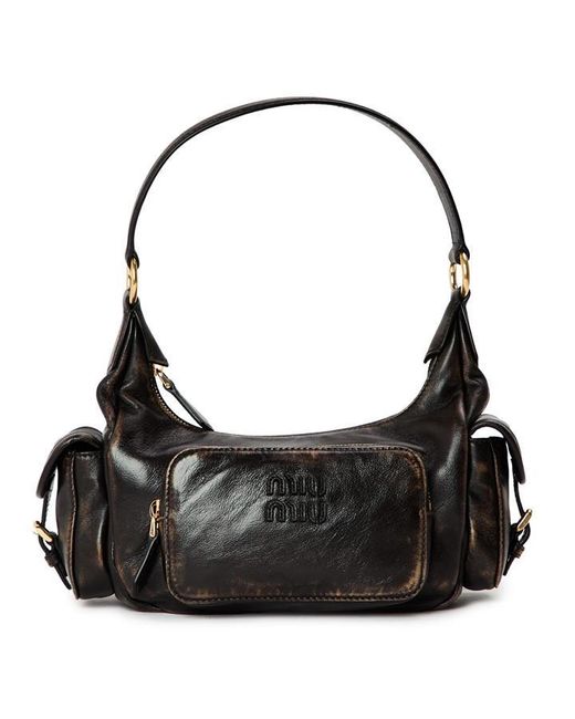 Miu Miu Black Nappa Shoulder Bag