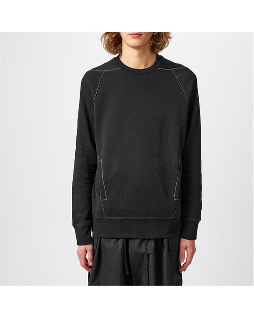 Alexander McQueen Black Contrast Stitch Crew Sweatshirt for men