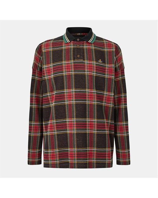 Vivienne Westwood Red Long Sleeve Polo Shirt for men