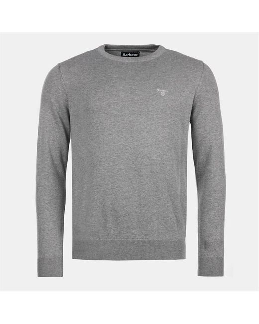 Barbour Gray Crew Neck Sweater for men