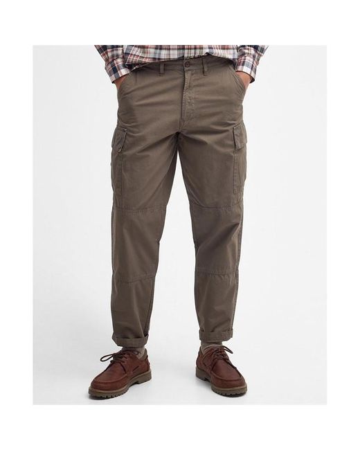 Barbour Gray Essential Ripstop Cargo Trousers for men