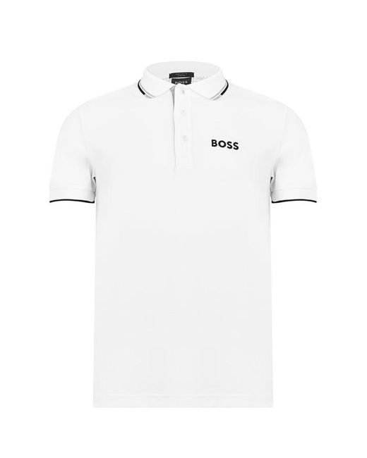 Boss White Paddy Pro Premium Cotton Polo Shirt for men