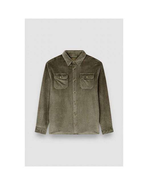 Paul & Shark Green Corduroy Relaxed Fit Overshirt for men