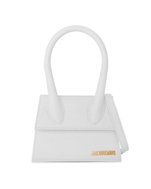 Jacquemus White Plain Leather Le Chiquito Moyen Bag