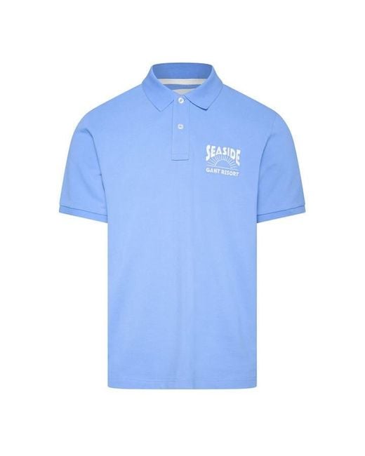 Gant Blue Graph Polo Shrt Sn64 for men