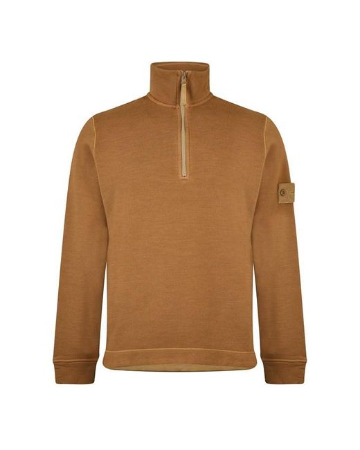 Stone Island Brown Ghost Fleece 1/4 for men