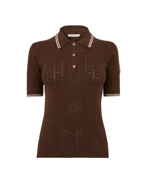 Moncler Brown Short Sleeve Polo Shirt