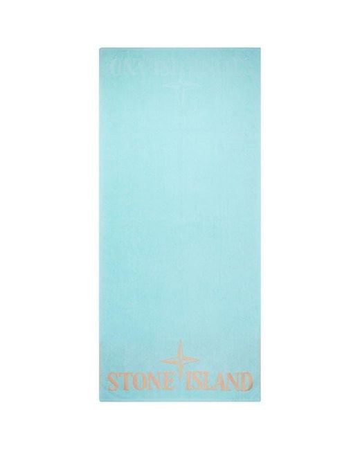 Stone Island Blue Junior Beach Towel for men
