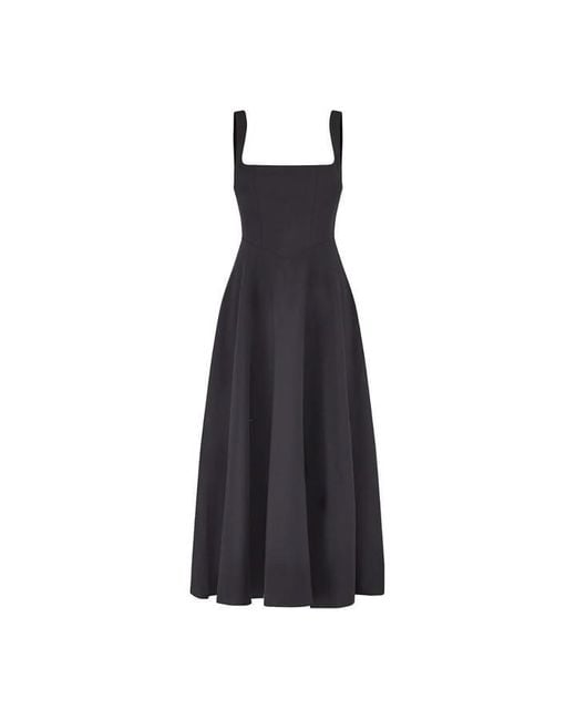 Odd Muse Black The Ultimate Muse High Waist Square Neck Midi Dress