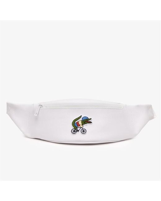 Lacoste White Netflix Croc Print Waist Bag for men