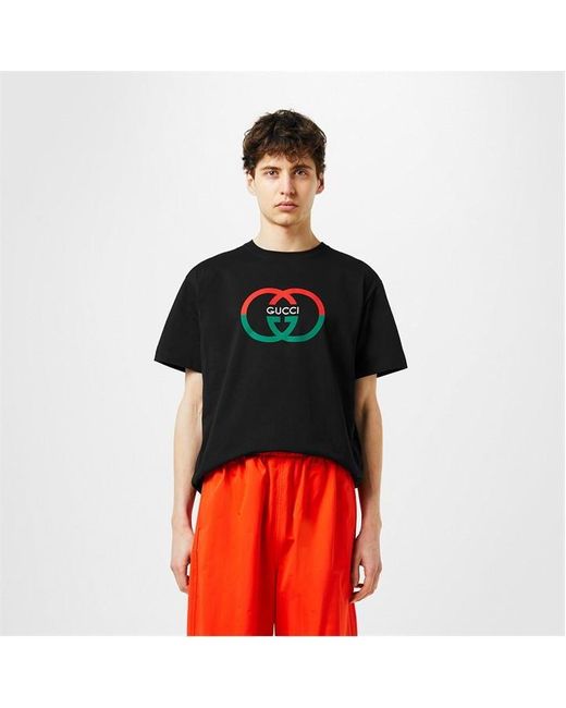 Gucci Black Interlocking G T-shirt for men