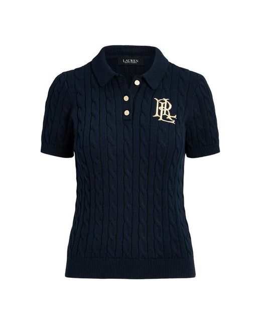 Ralph Lauren Blue Natrissa Plo Knitted Top