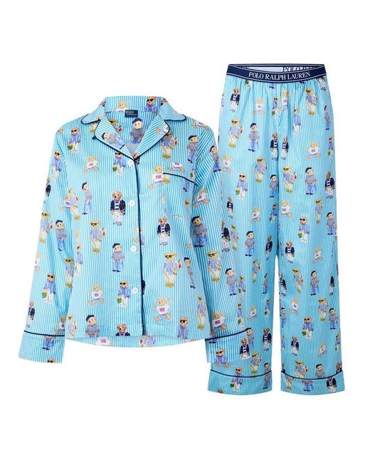 Polo Ralph Lauren Blue Madison Long Sleeve Pyjama Set