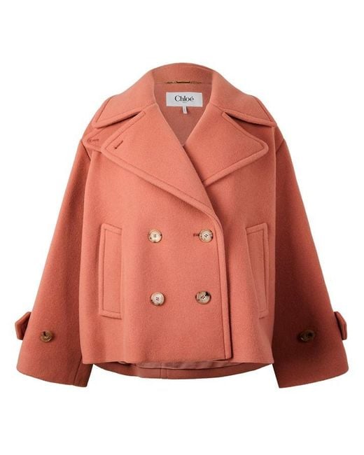 Chloé Red Ma96 Pea Coat