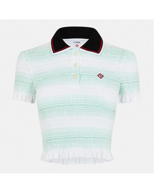 Casablanca Blue Short Sleeve Polo Shirt
