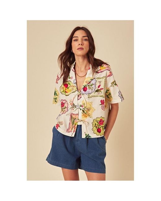 Nobody's Child Blue Harper Short Sleeve Shirt