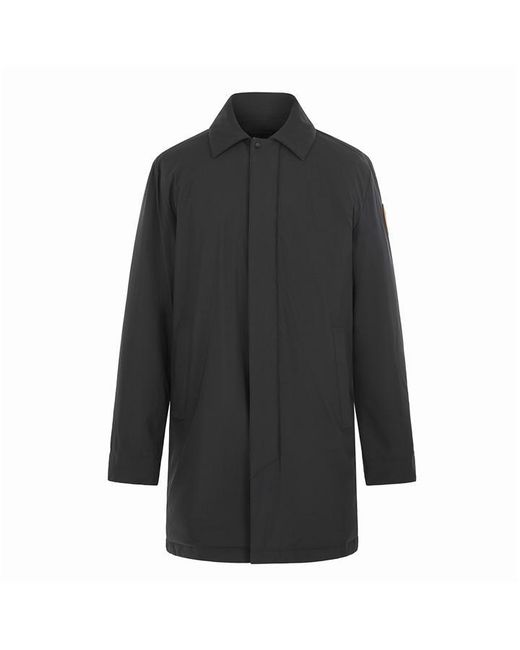 ARCTIC ARMY Black Long Weather-Resistant Overcoat for men