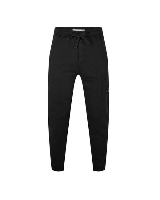 Stone Island Blue Logo Cotton Lightweight Fleece Joggers for men